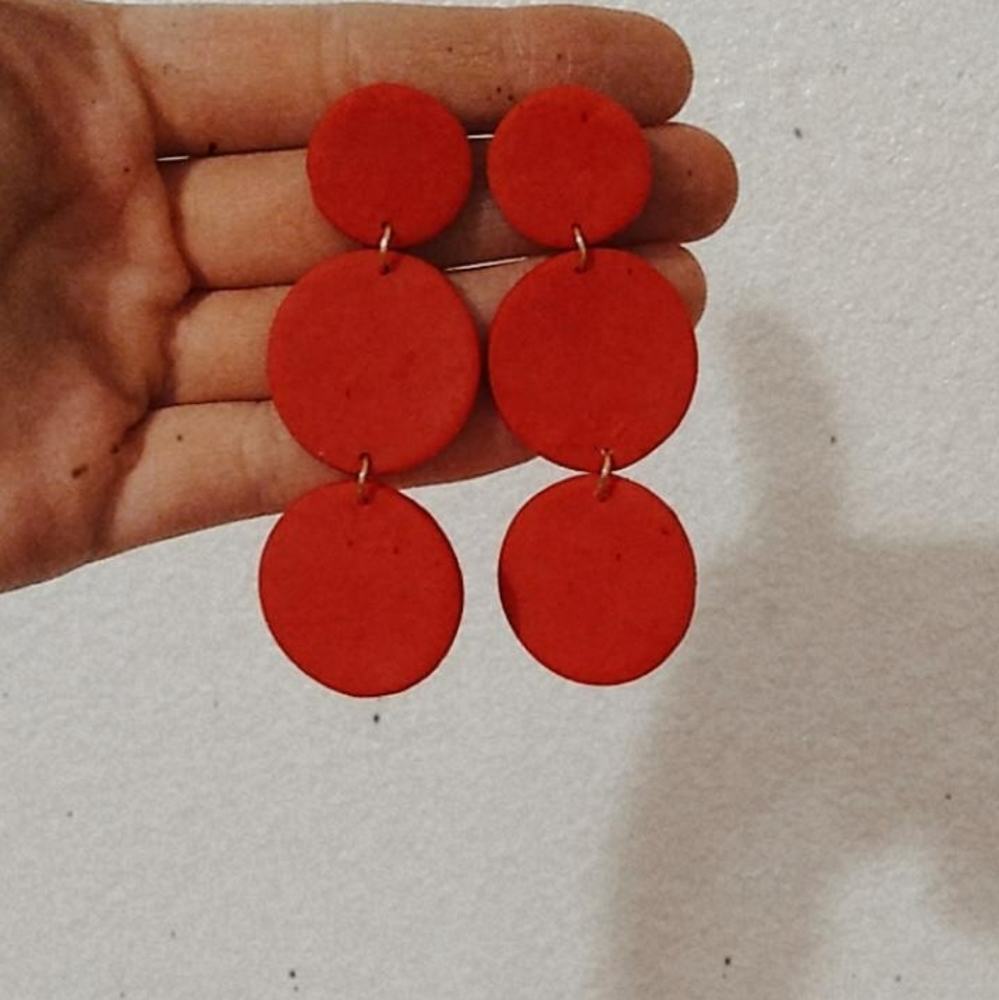 SOLD/Red clay earings